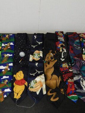Vintage Mens Novelty Neck Ties Neckties Pooh Looney Tunes Scooby & More TAZ